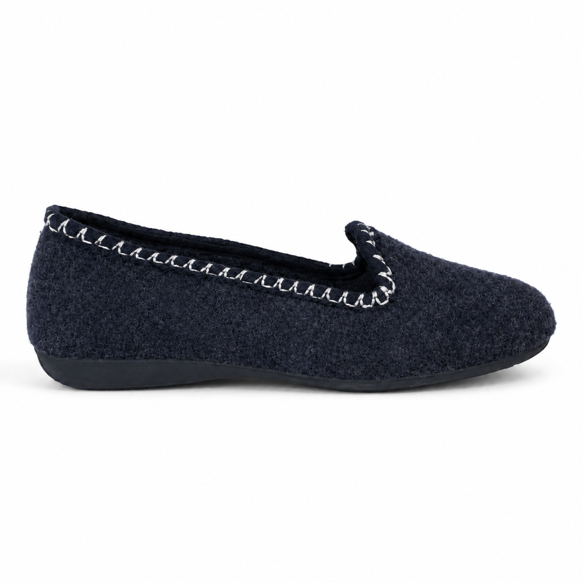 DOREA CS01 PANTOFOLA TWEED BLU su sfondo bianco