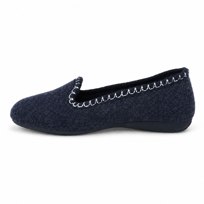 DOREA CS01 PANTOFOLA TWEED BLU su sfondo bianco