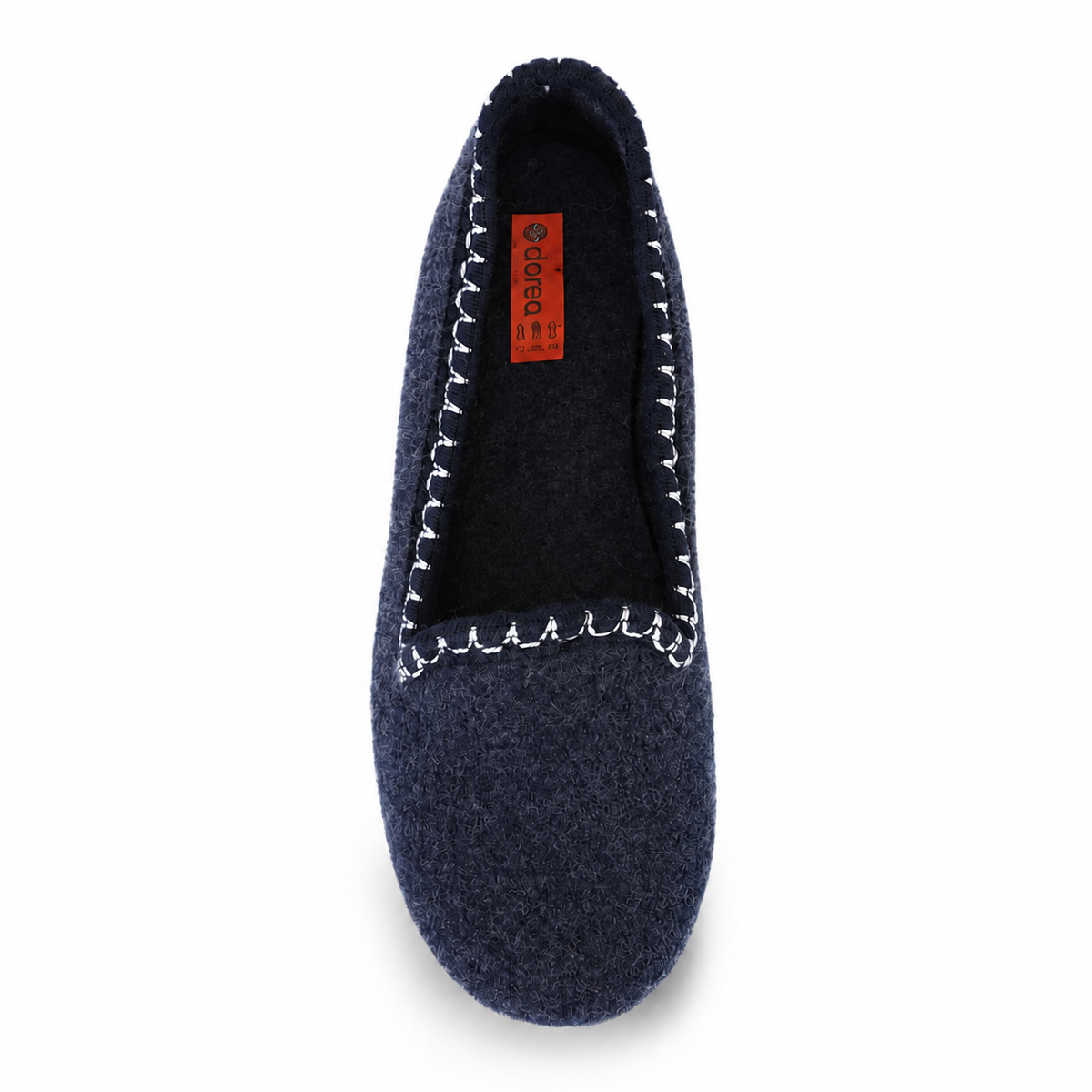 DOREA CS01 PANTOFOLA TWEED BLU su sfondo bianco