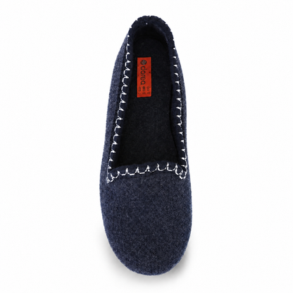 DOREA CS01 PANTOFOLA TWEED BLU su sfondo bianco