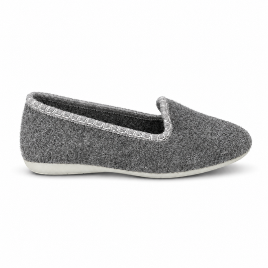 DOREA CS01 PANTOFOLA TWEED GRIGIO su sfondo bianco
