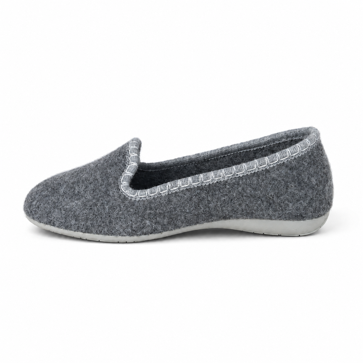 DOREA CS01 PANTOFOLA TWEED GRIGIO su sfondo bianco