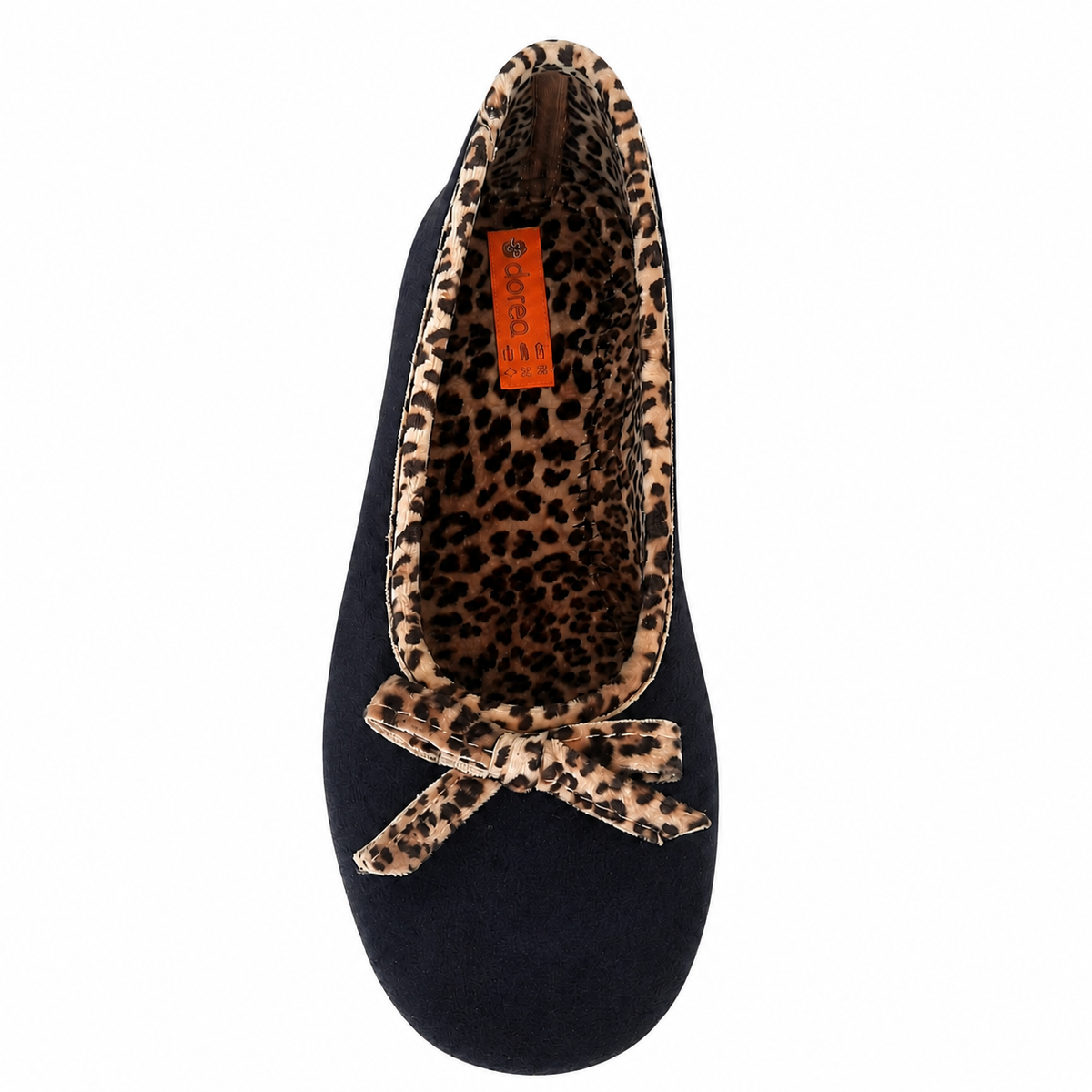 DOREA FV2358 PANTOFOLA NERA-MACULATA su sfondo bianco