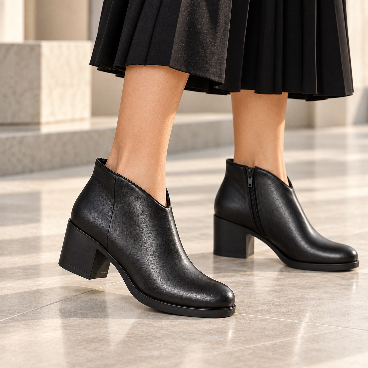 LUX 5440 STIVALETTO PELLE NERO