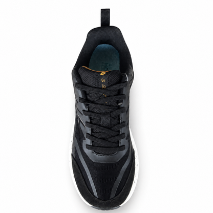 LOTTO RUNNING RUN 60 AMF BLACK/TITAN/GOLD su sfondo bianco
