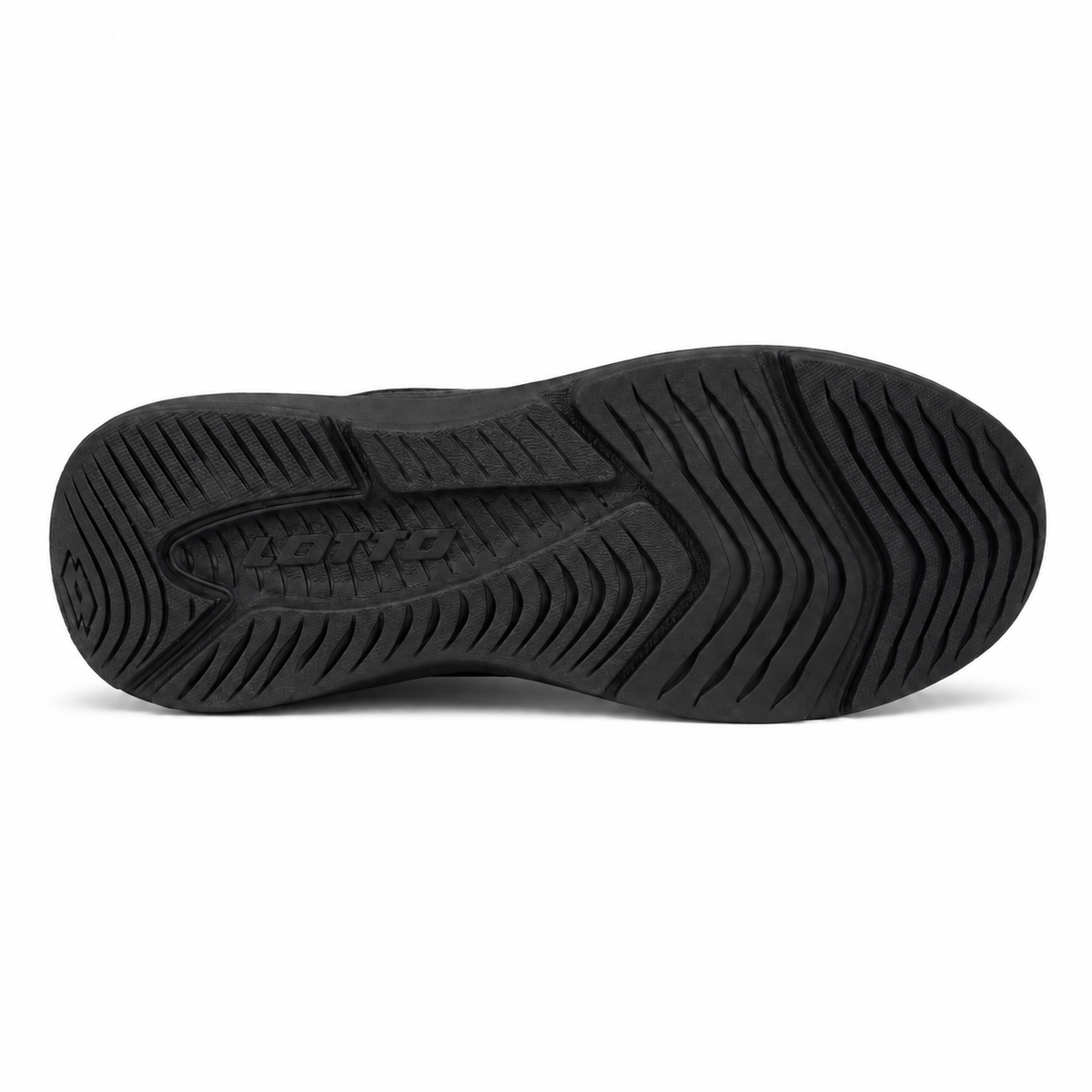 LOTTO RUNNING RUN 81 AMF ALL BLACK su sfondo bianco