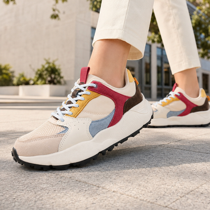 Sneaker Lumberjack multicolor indossata durante un allenamento fitness
