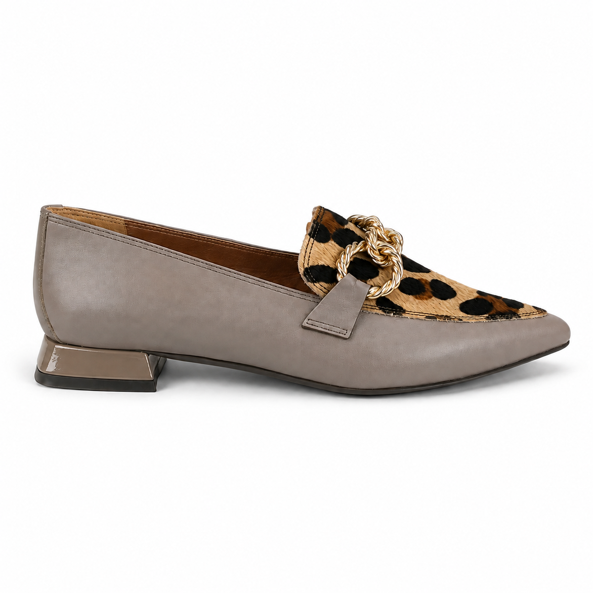 MAD MIND MOCASSINO 1564 NAPPA LEO TAUPE su sfondo bianco