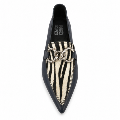 MAD MIND MOCASSINO 1564 NAPPA ZEBRA BLU su sfondo bianco