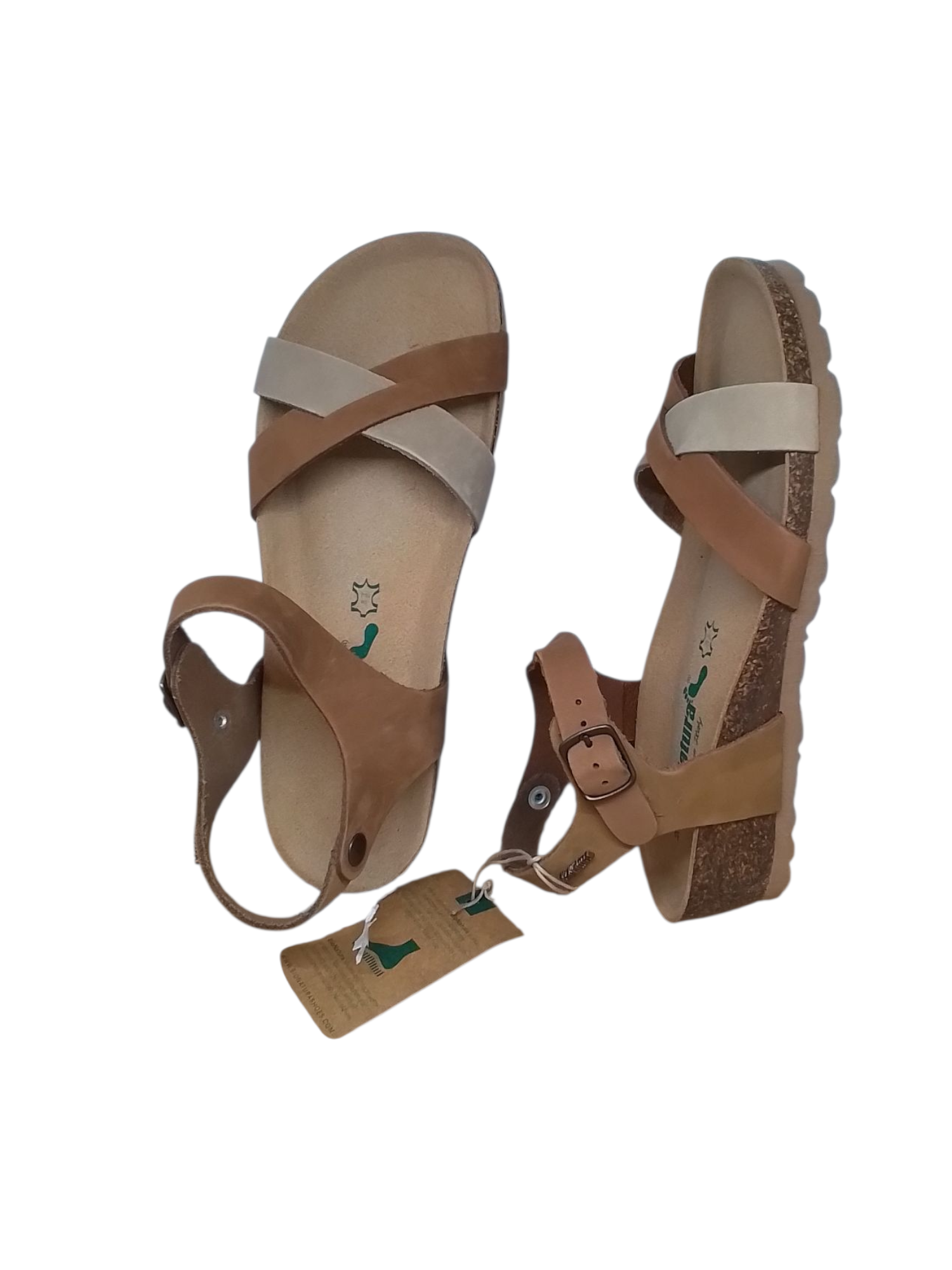 Bio natura sandalo donna, art.12, colore multi tortora