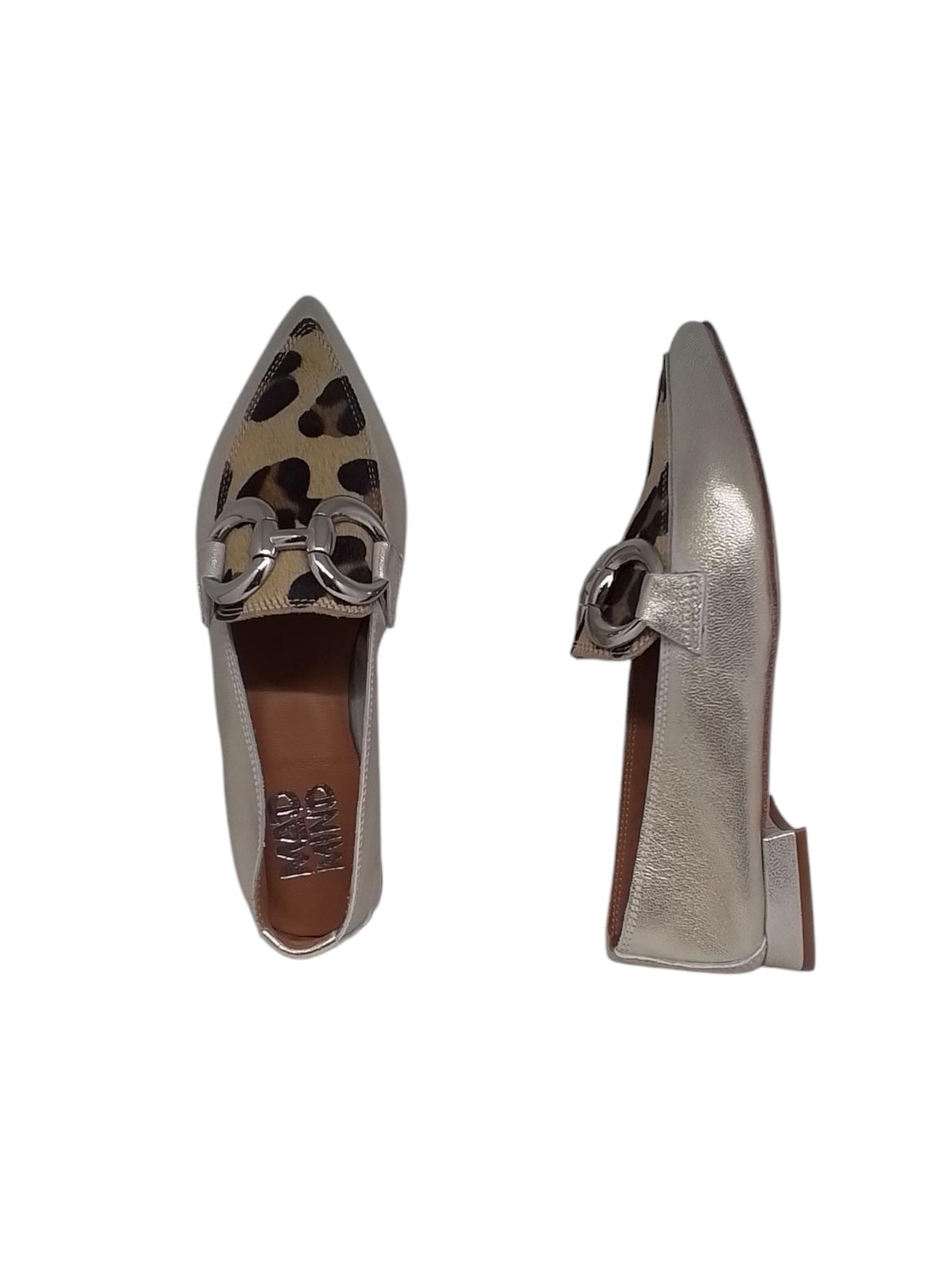 Mad mind mocassino donna, art.15089, colore platino/leopardo