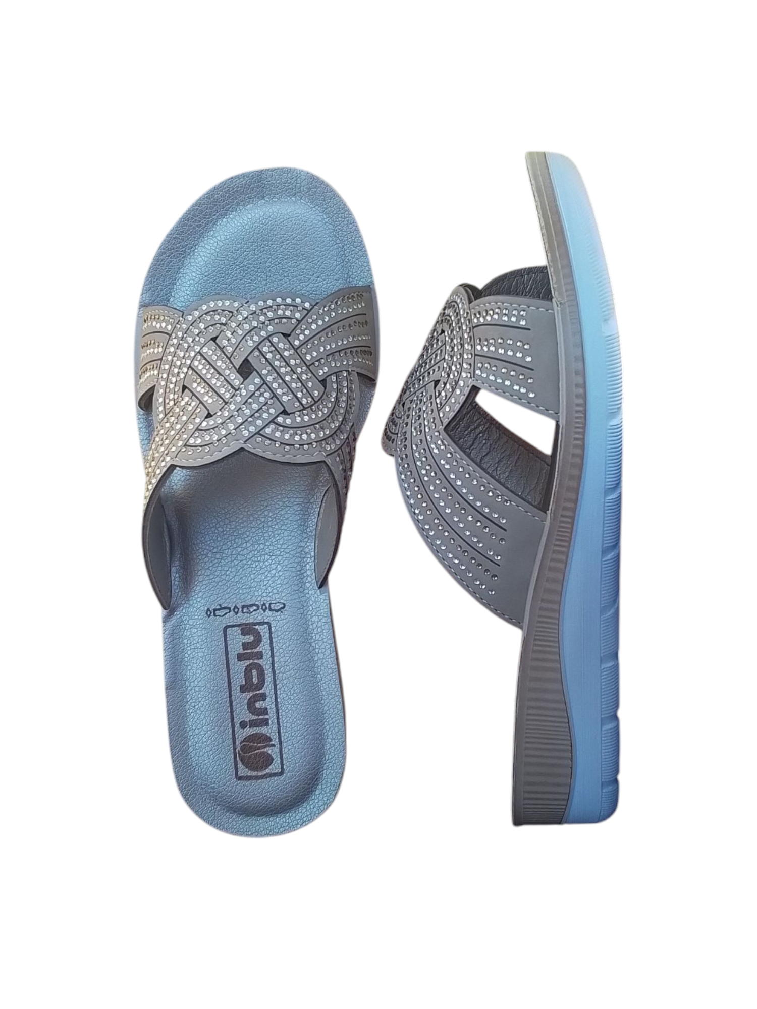 In blu ciabatte donna, art.BV37,colore sabbia