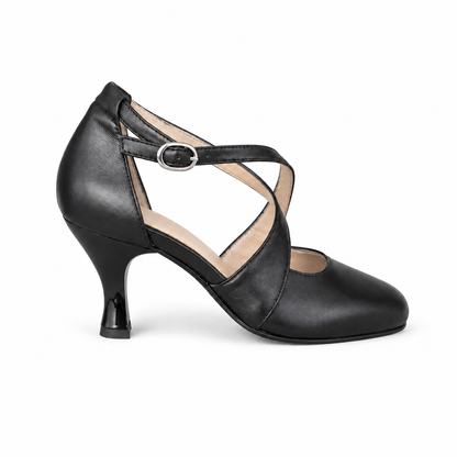 SCARPA DA BALLO ART. 100B NAPPA NERA su sfondo bianco