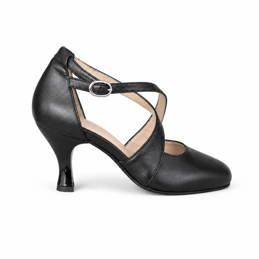 SCARPA DA BALLO ART. 100B NAPPA NERA su sfondo bianco