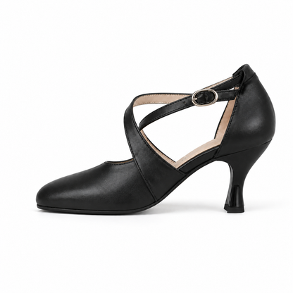 SCARPA DA BALLO ART. 100B NAPPA NERA su sfondo bianco