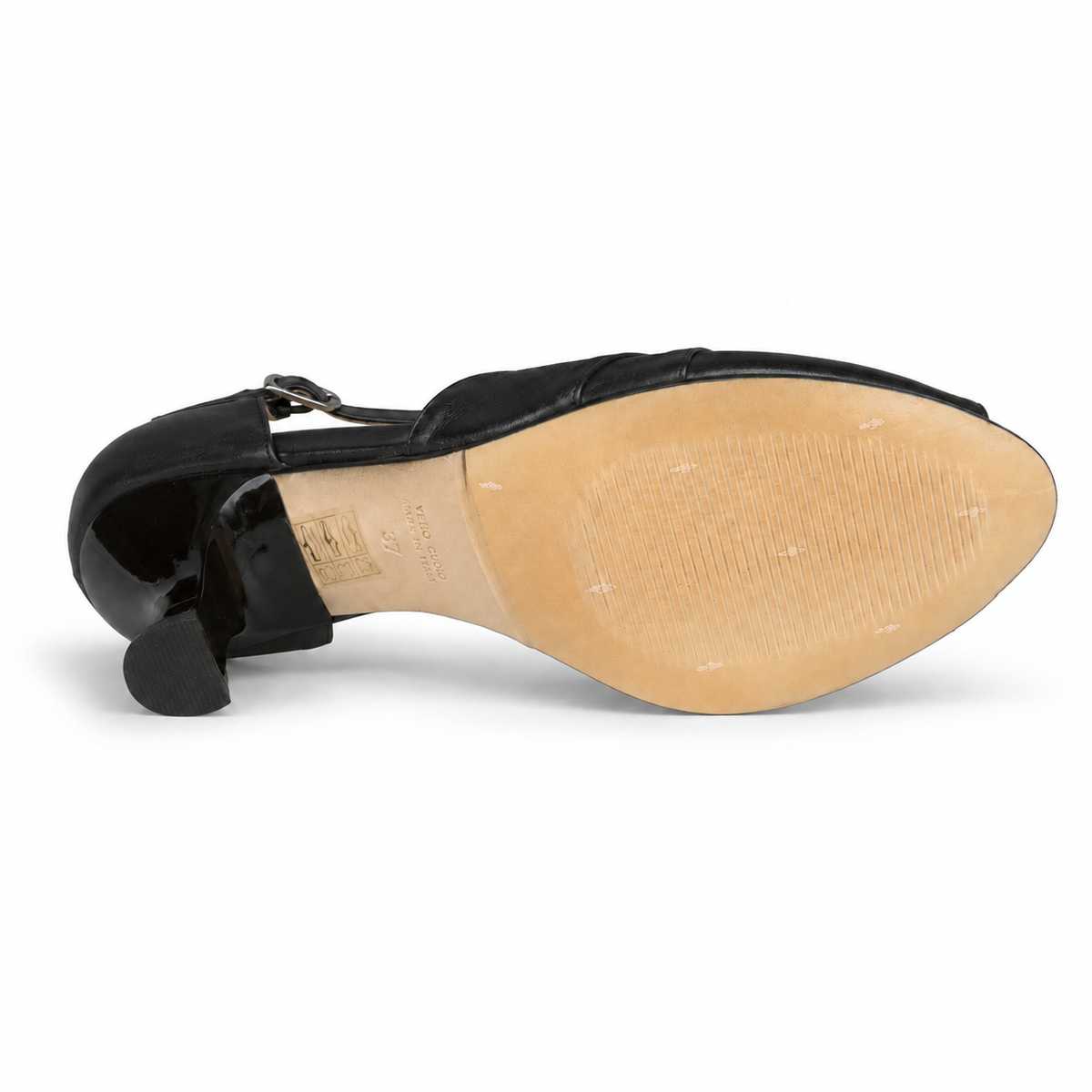 SCARPA DA BALLO ART. 153 NAPPA NERA GLITTER su sfondo bianco