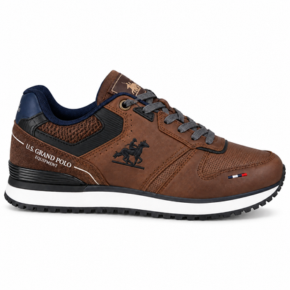 U.S. GRAND POLO 12165 SNEAKER DK BROWN su sfondo bianco