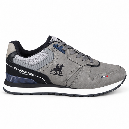 U.S. GRAND POLO 12165 SNEAKER GRAY-DEEP su sfondo bianco